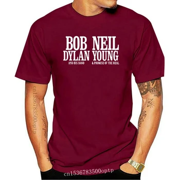 Bob Dylan Neil Young Tour Logotip moška Črna Majica s kratkimi rokavi Velikosti S - 3Xl Krog Vratu Tee Majica