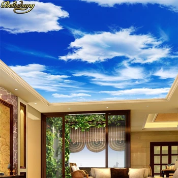 beibehang Modro nebo foto freske ozadje za dnevno sobo, spalnica kavč ozadju beli oblaki TV ozadju stene strop papirja