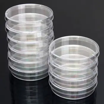 10 Kos Plastične Sterilne petrijevkah Bakterije Kulture Posode s Pokrovi 55x15mm 90x15mm za Laboratorijsko Biološki Lab Dobave