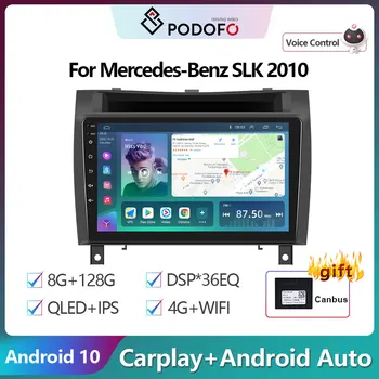 Podofo 2Din Android Avto Radio Multimidia Video Predvajalnik Za Mercedes-Benz SLK 2010 GPS Navigacija 2din Carplay Auto Stereo