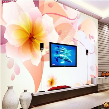 beibehang Prilagodite velikost Visoko Hitro HD zidana 3d ozadje stene papirja pomarančni cvet, de papel parede de papel parede sala