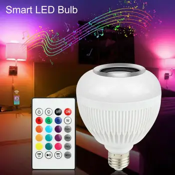 E27 RGB Brezžična tehnologija Bluetooth LED Žarnica Svetlobo Daljinskega upravljalnika Smart Žarnice, Glasbo, Avdio Zvočniški Žarnice Za Pametni Dom razsvetljavo