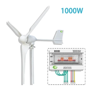 1000W 24V 48V Močan Stanovanjskih Wind Turbine Generator Z Prenapetostna Zaščitna Vetrnica Sistema Hibridni Vetra, Sončno energijo, Sistem