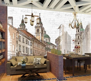 papier peint ozadje po Meri 3d zidana ročno poslikano Evropska mesta Nordijska ozadju stensko slikarstvo, dnevna soba, spalnica ozadje