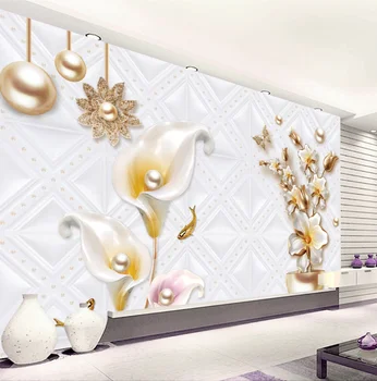 Po meri zlati high-end mehko paket diamond cvet nakit temo luksuznem hotelu dekoracijo slike za ozadje