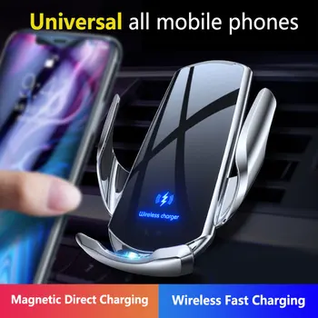 Inteligenca Avto Nosilec za Telefon, Brezžični Polnilnik Hitro polnilno Postajo Za iPhone 14 Samsung Huawei Brezžični Magnetni Avto Polnilec