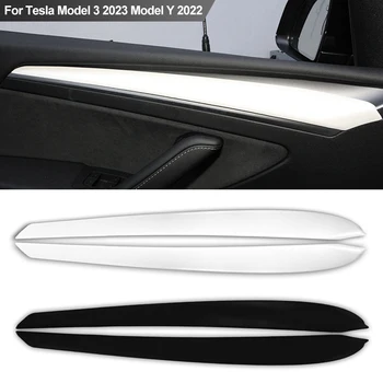 2Pcs Ogljikovih Vlaken Vrata Avtomobila Dekoracijo Notranjih Trim ABS Kritje Pribor nadzorno ploščo Za Tesla Model 3 2023 Model Y 2022