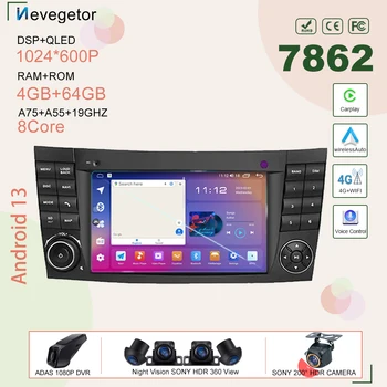 Android 13 Za Mercedes Benz E-class W211 E200 E220 E300 E350 Avto Radio Multimedijski Sistem Navigacija GPS Stereo BT Ne 2 Din DVD