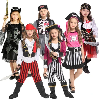 Disney Otroci Pirat Halloween Kapetan Kostum Dekle, Pirati S Karibov Kostume Fantasia Infantil Otrok, Cosplay Oblačila