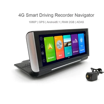 7 palčni GPS Navigator Android 8.1 4G Wifi Smart Vožnje Diktafon Dash Cam Dvojno Objektiv Avto DVR Kamera 1080P App Nadzor na daljavo