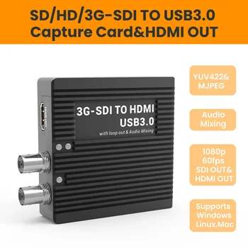 LCC382 SDI, DA USB3.0 Zajemanje Kartice v Skladu +3,5 mm 1080P60fps SDI NA HDMI Pretvornik SDI Ven in Avdio Mešanje,SDI2UVC,za Snemanje