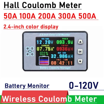 Baterija Zaslon Dvorani Coulomb Meter, DC 100A 200A 500A Lifepo4 svinčevi Li-ion, litij-zmogljivost, moč zaslon 12V 24V 36V 48V 60V