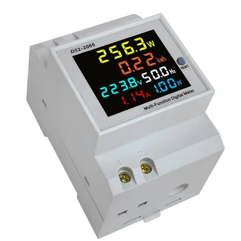 Din Rail AC Monitor 6IN1 40-300V 100A Napetosti tok Faktor Moči Aktivno KWH Električne Energije, ki je Frekvenčni Merilnik VOLT AMP