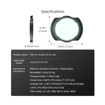 BRDRC za DJI Avata Filter Set UV CPL ND O3 Slike Prenos Leče, Filtri, Zaščitni Filter Brnenje Objektiv Kamere Pribor,E
