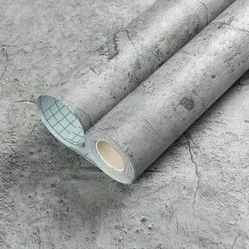 Vinil Samolepilni Debele Izmenljive Ozadje za Spalnico Industrijske Cement Sivi Nepremočljiva Dekor Obrnite Papir za Dom Dekor