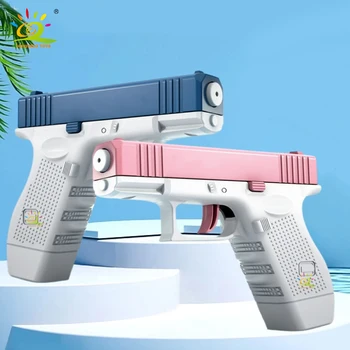 HUIQIBAO Otrok Poletje Igrača Priročnik Vodo Pištolo Glock Prenosni Plaži Prostem Predvajaj Bitka Pištolo Boj Igrače za Otroke, Odrasle