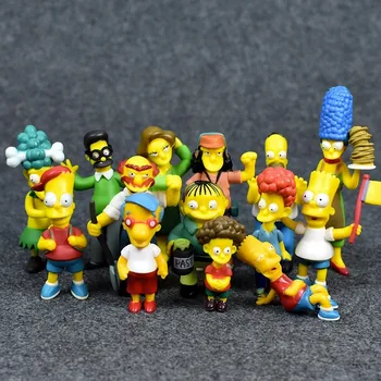 14PCS Anime Simpsones Družinski Portreti Homer, Marge, Bart Krustythe Klovn figuric Model Lutka Dekoracijo Otrok Božična Darila