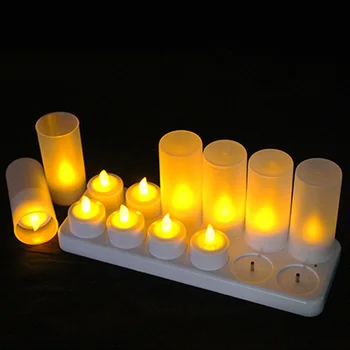 Polnilna LED Električni Sveče, Brezplamensko Utripanja Čaj Luči, Okraski Za Božič, na zabavah, Prireditvah, Porokah,Komplet