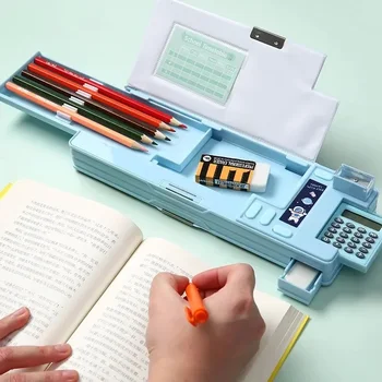 Ustvarjalne Večnamenski Plastični Tiskovine Polje za osnovnošolce dvostranski Magnetni Svinčnik, Kalkulator Ostra