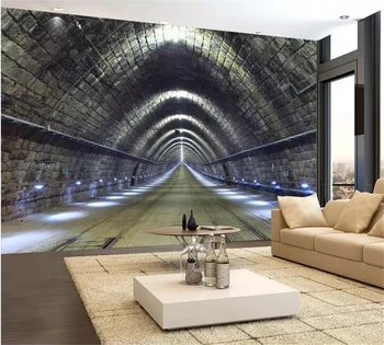 beibehang po Meri Ozadja, 3D Razširiti Prostor za Ozadje Časovni Tunel Restavracija Ozadju Zidana stena papir 3d de papel parede