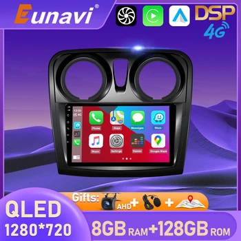 Eunavi Android 10 avtoradio, Predvajalnik za Renault Logan 2 2012 - 2019 Sandero 2 Carplay GPS multimedia 4G DSP 2DIN 2 DIN dvd št.