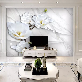 Ozadje po meri 3d freske Evropske stereo marmorja vijolično tulipani TV ozadju stene papirjev doma dekor papier peint 3d ozadje