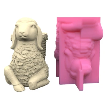 3D DIY Cvetlični lonček Plesni Silikonski Konkretne Plesni Ovce Silikonsko Plesni Vaza