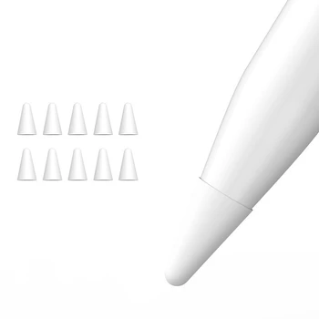 10Pcs Silikonski Zamenjava Nasvet Primeru Zaščitni ovitek za Apple Svinčnik 1. 2. zaslon na Dotik, Pisalo Primeru Bela