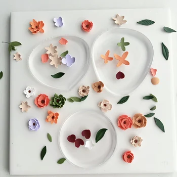 Polimerne Gline Cvet Latice Silikonski Mat DIY Tri-dimenzionalni Cvet, zaradi Česar Pomožni Mat Prozorno Fondat Keramike, Orodja
