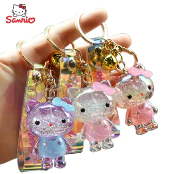 Novo Hello Kitty Anime Perifernih Kawaii Risanka Keychain Obesek Ustvarjalne Osebnosti Akril Pribor Holiday Gift Debelo