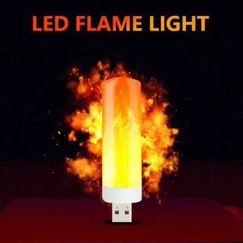 Vzdušje Luči LED Plamen Utripa Sveča Sveti Knjigi Lučka za Napajanje Banka Kampiranje Razsvetljavo Vžigalnik Učinek Luči