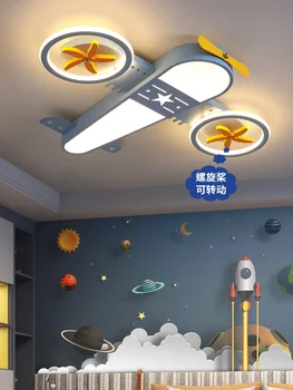 Otroška Soba Propeler Zrakoplova Svetlobe Fant je Prostor Ustvarjalnih Osebnosti Spalnica Svetlobe