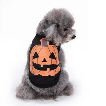 Srčkan Pets T-Shirt Halloween Risanka Vzorcev Tiskanja Krog Vratu Kratkimi Rokavi Pulover Pet Kostum za Pse