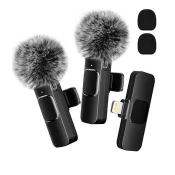 NOVE Brezžične Lavalier Mikrofon, Audio Video Snemanje Mini Mic Za iPhone, Android, Laptop Žive igre na Srečo Mobilni Telefon Mikrofon