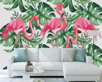 beibehang po Meri modno osebnost ozadje Nordijska flamingo banana listov otroški sobi ozadju de papel parede stene papirja