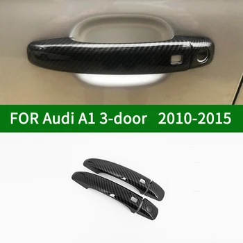 Za Audi A1 2010-2015 ogljikovih vlaken vzorec avto 2 vrat ročaj kritje trim z brez ključa 2011 2012 2013 2014